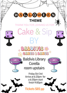Cake & Sip Halloween Theme October 3rd 2025
